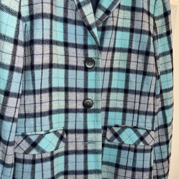 ❤️ David Brooks wool blazer women’s 10 medium blue checkers - Picture 4 of 11